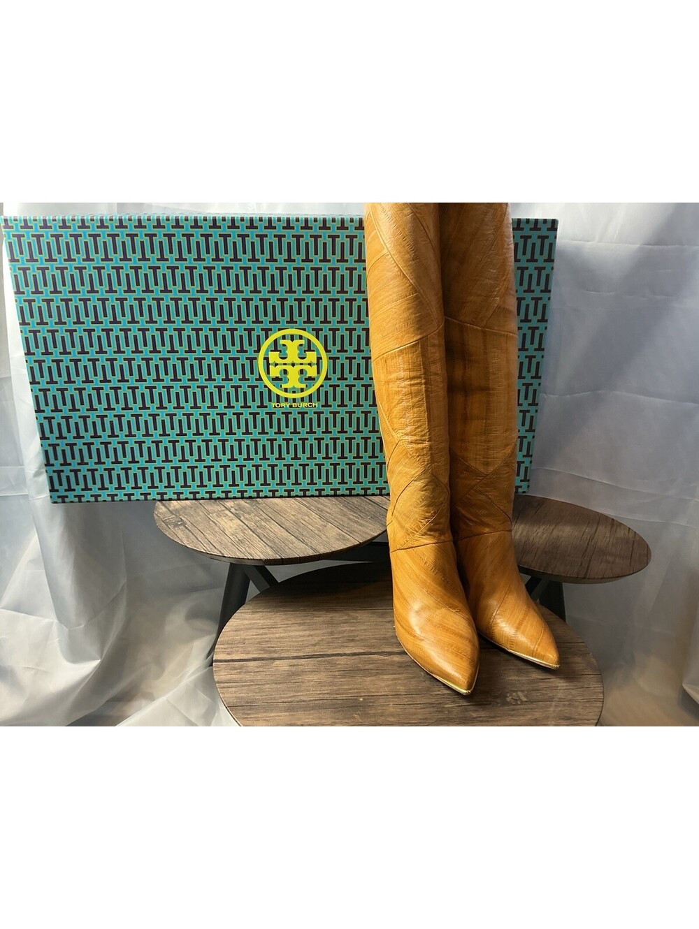 Tory Burch Women's Tan Leather Knee-High Boots